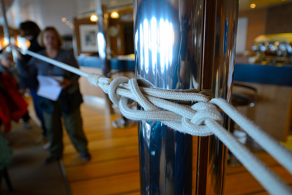 Explorer rigged for heavy weather.