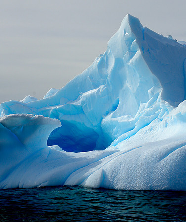Ice cave on free floating iceberg.