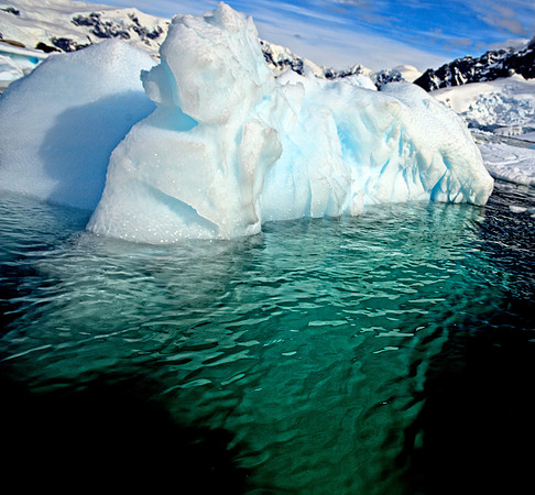 Ice berg floating.
