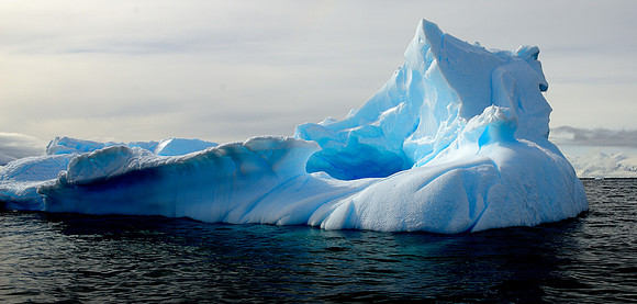 Ice cave on free floating iceberg.