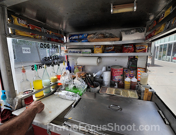 Hotdog cart.