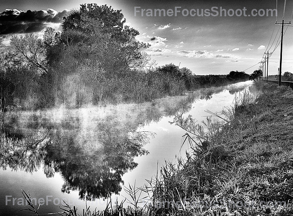 Foggy morning along route 41.