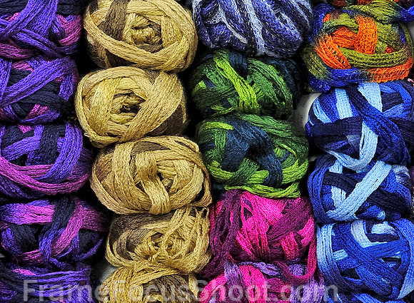 Coils of yarn.